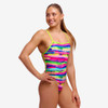 Funkita Paint Patch single strength one piece swimmers with colourful abstract print