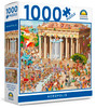 Crown 1000 piece Acropolis puzzle featuring ancient Greek temples, mythology and historical crowds