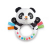 ELC black and white sensory baby panda rattle with colourful beads and ribbon tags