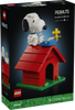 LEGO Ideas Peanuts Snoopy's Doghouse 21368 featuring posable Snoopy and Woodstock on the iconic red doghouse