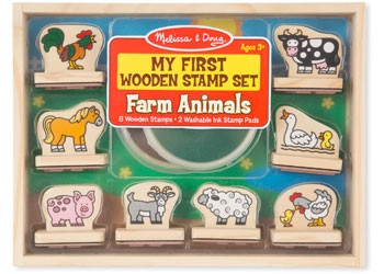 Melissa Doug My First Wooden Stamp Set Animals
