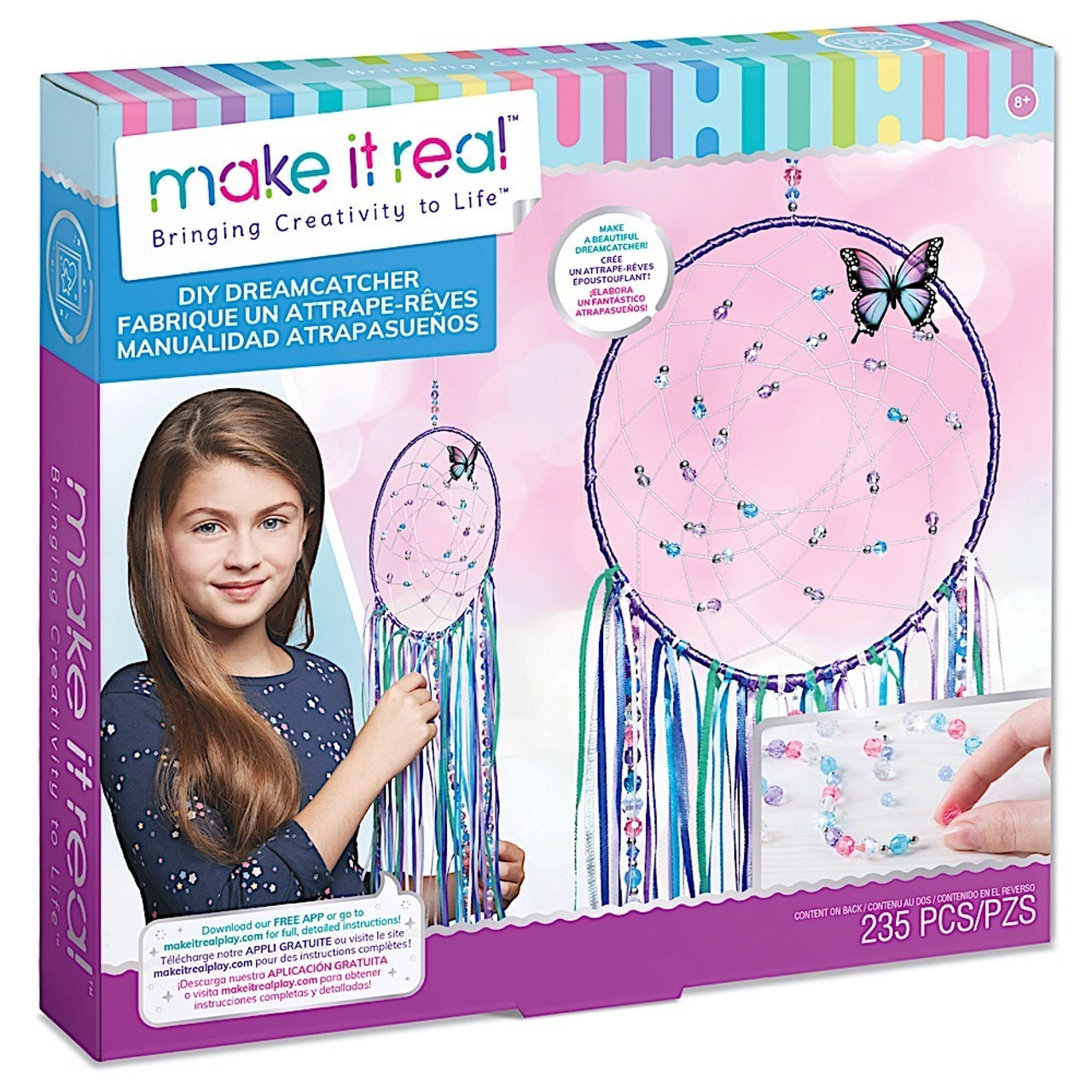 Make Your Own Dream Catcher ~ Kids Craft Kit ~ Rainbow Orange Green Purple  Pink