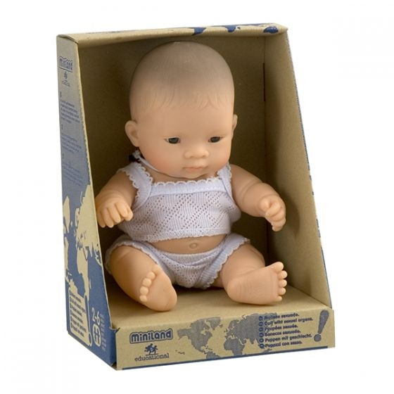 Miniland Doll Anatomically Correct Baby, Asian Girl, 21 cm