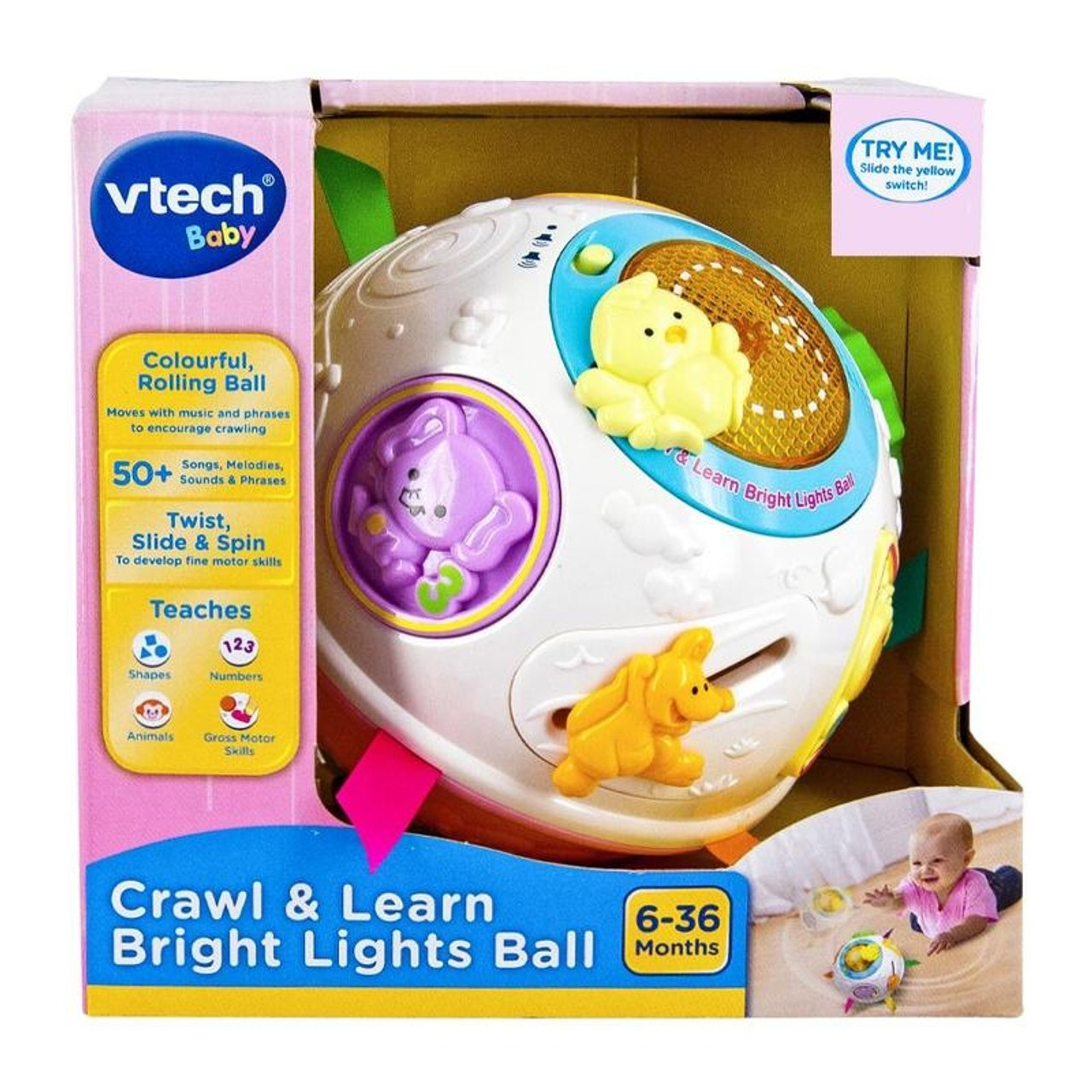 Vtech crawl & learn hot sale bright lights ball pink