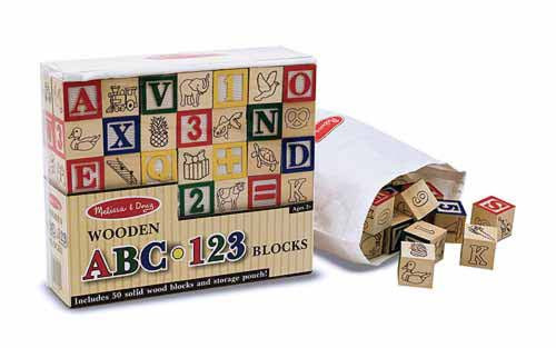 Melissa Doug Wooden Abc123 Blocks - Main Image