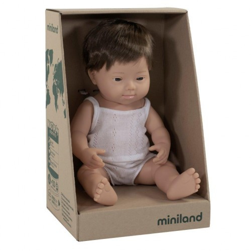 Miniland Doll Anatomically Correct Baby Caucasian Boy with Down