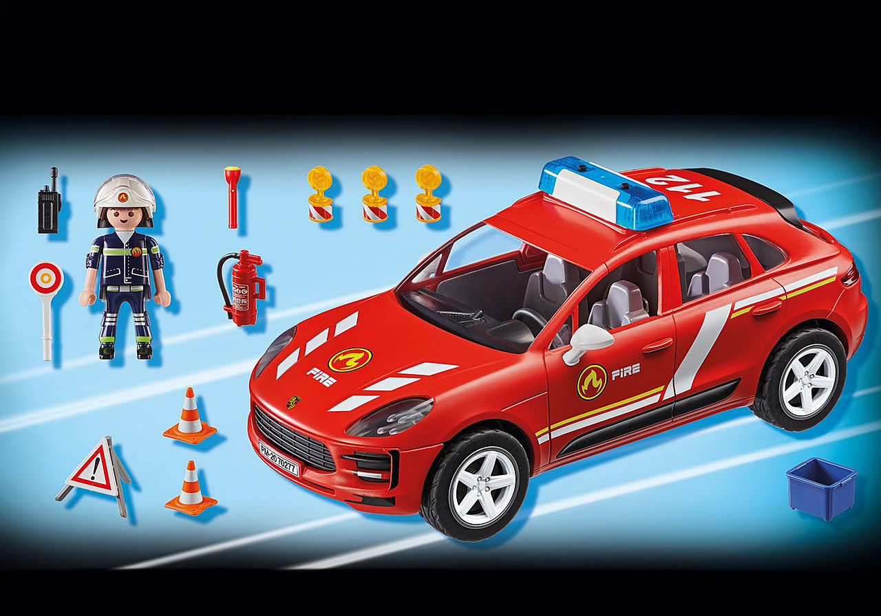 PLAYMOBIL Porsche Macan S And Firefighter 70277 With Effects Light And  Sound