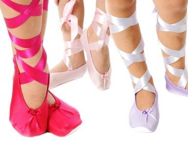 Fairy Girls Ballet Slipper With Ribbon Hot Pink