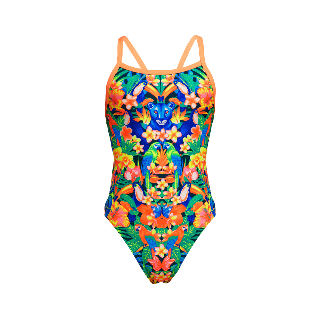 Funkita Girls Single Strap One Piece Swimmers Jungle Town