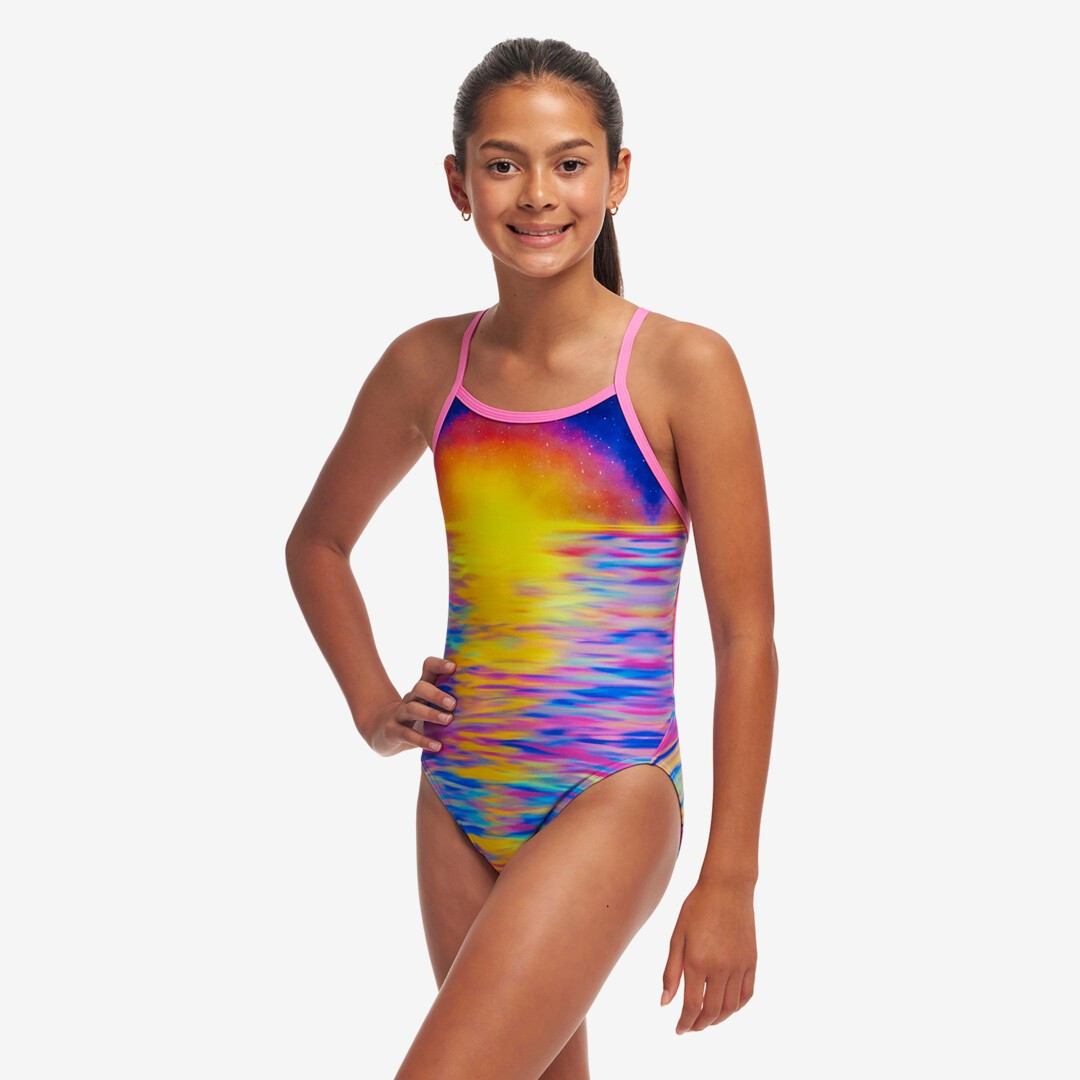 Funkita Single Strap One Piece Swimmers Darkinjung Sunset
