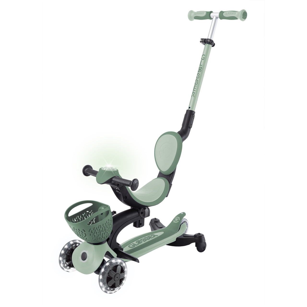 Globber GO UP Baby Lights 360 Ride-On Scooter Sage