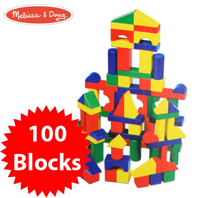 melissa & doug 100 wood blocks set