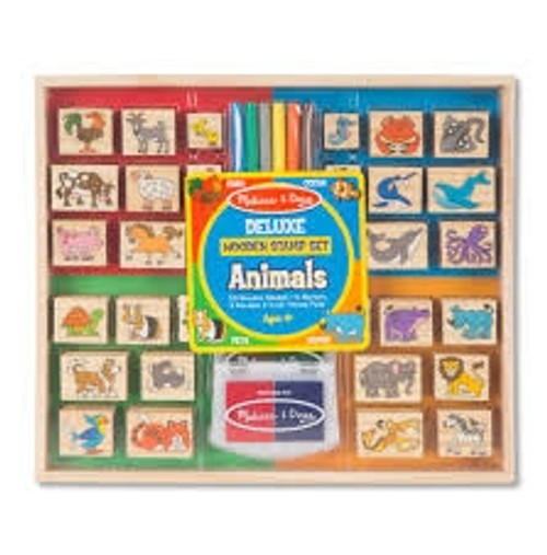 Melissa & Doug - Deluxe Wooden Stamp Set - Animals