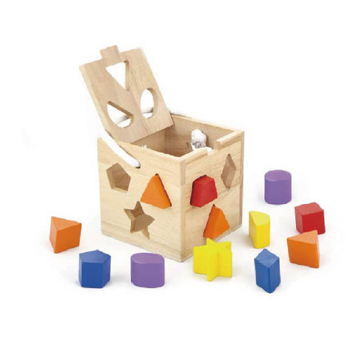 Viga - Wooden Shape Sorter with 12 Shapes