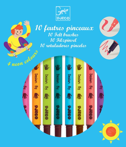 Djeco Felt Brushes - Pop Colours