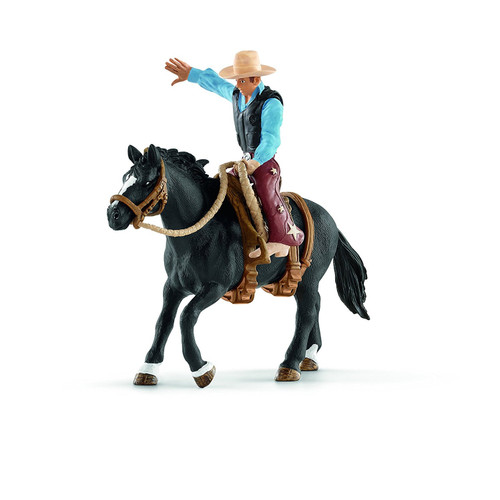 Schleich - Saddle Bronc Riding with Cowboy 41416
