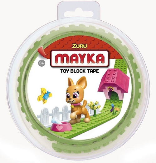 Zuru MAYKA Toy Block Tape - 2 Stud Roll 1m Lime