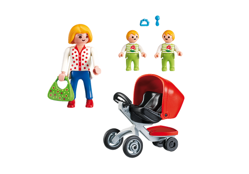 Playmobil City Life Mother with Twin Stroller Playmobil City Life Mother with Twin Stroller