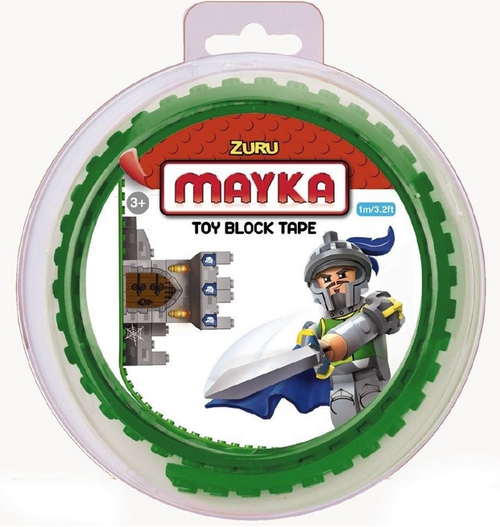 Zuru MAYKA Toy Block Tape - 2 Stud Roll 1m Dark Green