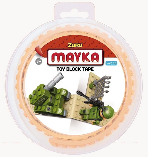 Zuru MAYKA Toy Block Tape - 2 Stud Roll 1m Beige