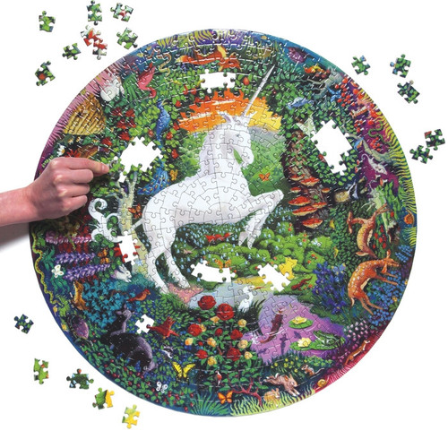 eeBoo 500pc Round Puzzle - Unicorn Garden eeBoo 500pc Round Puzzle - Unicorn Garden