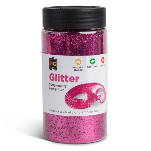 Educational Colours - Glitter 200g Jar Pink