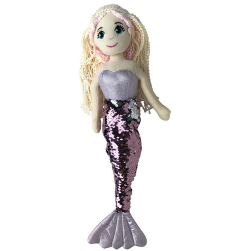 Cotton Candy - 45cm Lillian Pink Flip Sequined Tail Mermaid