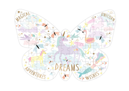 Floss & Rock 80pc -  Fantasy Butterfly Shaped Puzzle Floss & Rock 80pc -  Fantasy Butterfly Shaped Puzzle