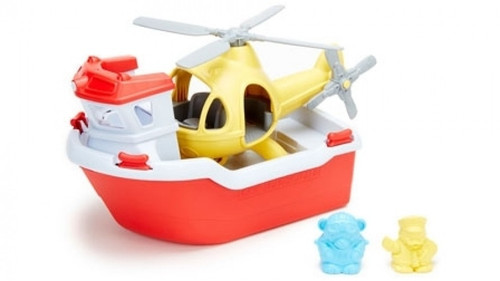 Green Toys - Rescue Boat and Helicopter