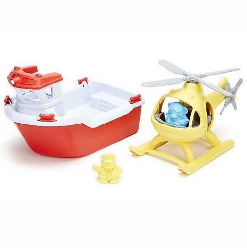 Green Toys - Rescue Boat and Helicopter