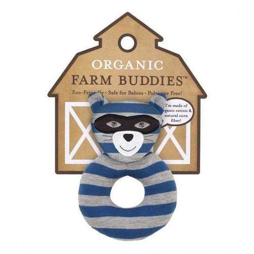 Organic Farm Buddies- Robbie Raccoon Rattle Organic Farm Buddies- Robbie Raccoon Rattle