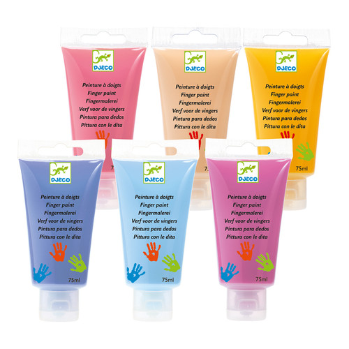Djeco - Sweet Finger Paint Tubes - 6pk Djeco - Sweet Finger Paint Tubes - 6pk