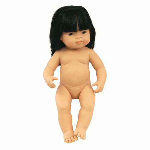 Miniland Doll 38cm - Asian Girl Baby Doll (Undressed)