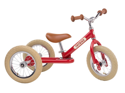 Trybike -Red Vintage with Cream Tyres and Chrome (3 wheel)