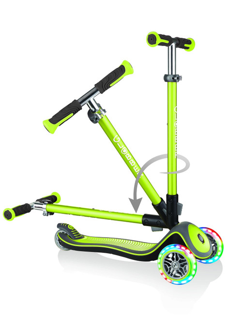 Globber Elite Deluxe with Lights- Lime Green