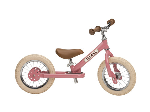 Trybike - Pink Vintage with Cream Tyres and Chrome (3 wheel)