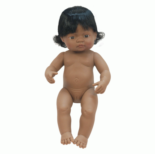 Miniland Doll  38 cm - Latin American Girl (undressed)