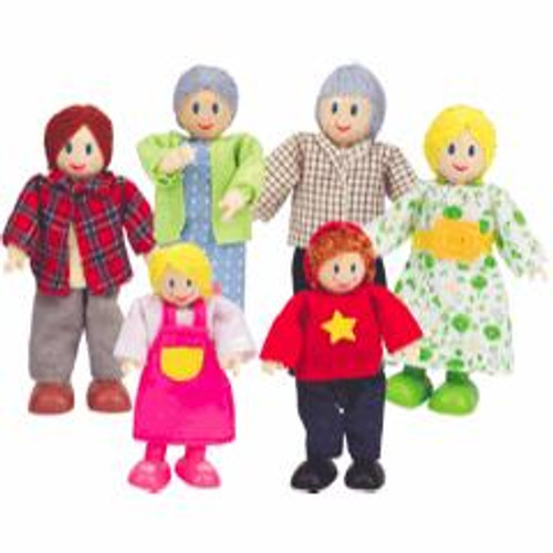 Hape Happy Wooden Doll Family - Caucasian