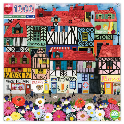 eeBoo 1000pc - Whimsical Village Puzzle