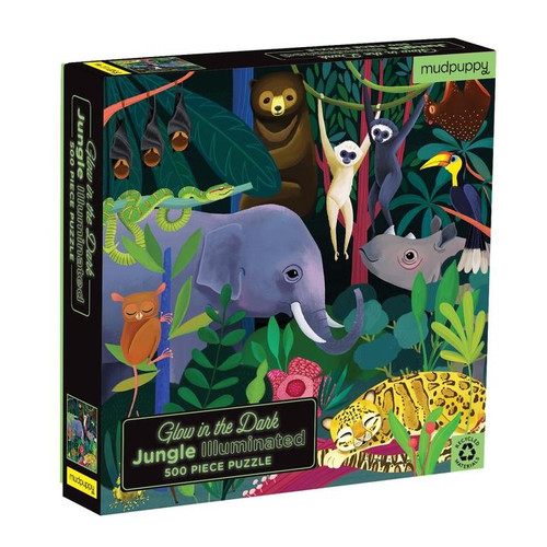 Mudpuppy 500pc - Jungle Illumingated Glow in the Dark Puzzle