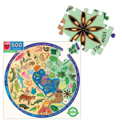eeBoo 500pc - Biodiversity Round Puzzle
