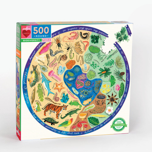 eeBoo 500pc - Biodiversity Round Puzzle