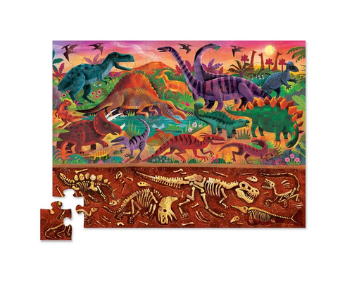 Crocodile Creek - Above & Below Dinosaur World Puzzle 48pc Crocodile Creek - Above & Below Dinosaur World Puzzle 48pc