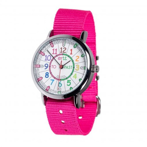 EasyRead Time Teacher Past & To Watch -  Rainbow Face with Pink Strap