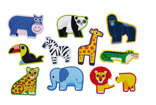 Crocodile Creek Let's Begin 2pc Puzzles - Jungle Crocodile Creek Let's Begin 2pc Puzzles - Jungle