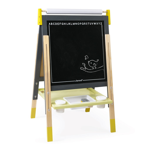 Janod - Height Adjustable Black/White Board Easel - Grey