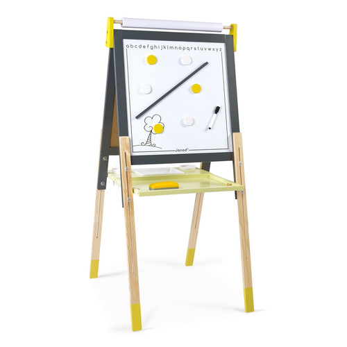 Janod - Height Adjustable Black/White Board Easel - Grey