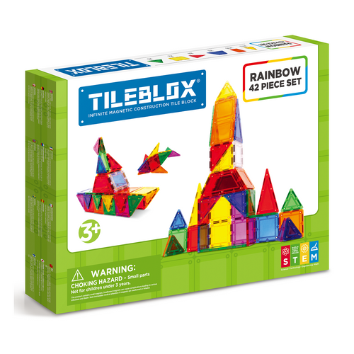 Magformers TILEBLOX - Rainbow 42pc Set