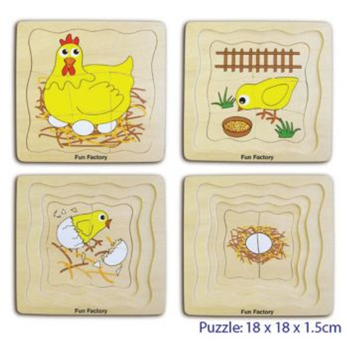 Fun Factory - Wooden Puzzle 4 Layers Chicken