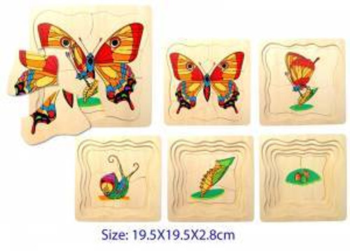 Fun Factory - Wooden Puzzle 5 Layers Butterfly